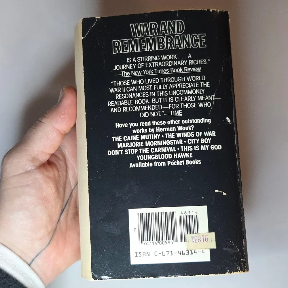 VTG 1980 War And Remembrance Herman Wouk Pocket Books Paperback USA WWII GUC 80s